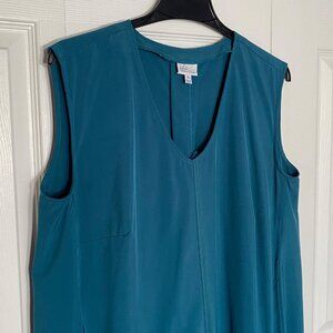 Landa Curve Sleeveless Dress in Teal, Womens XL